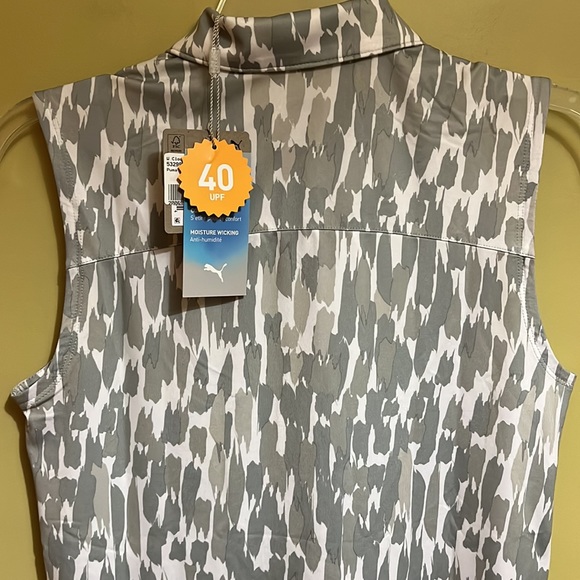 NWT PUMA Cloudspun Three Brush Sleeveless Polo Golf Shirt - XS - Picture 9 of 11